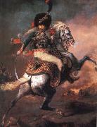 Theodore Gericault An Officer of the Imperial Horse Guards Charging oil on canvas